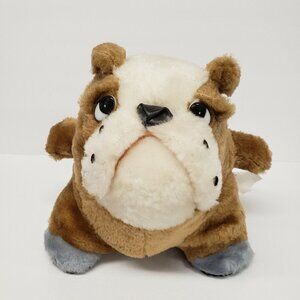 Fred Silber 8" English Bulldog Vintage Brown White Gray Puppy Dog Plush